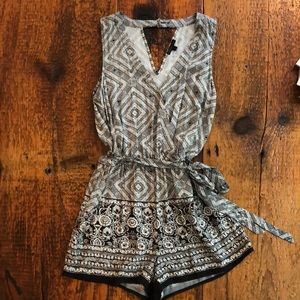 CLEARANCE ! Romper with Tie Waist & Back Cutout